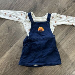 Carter’s Baby’s 1st Thanksgiving overall skirt. 18 months